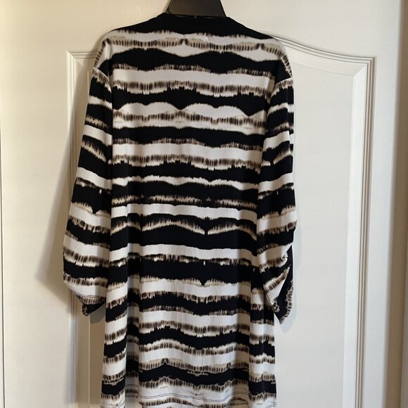 Calvin Klein striped tunic blouse or shirt - Size XL - Roll tab sleeves! - Picture 2 of 5